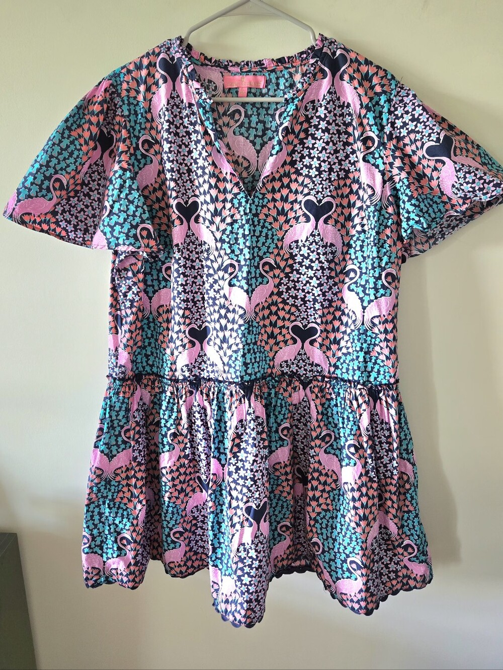 SIMPLY SOUTHERN WOMEN'S DROP WAIST V-NECK DRESS SIZE LARGE NWOT